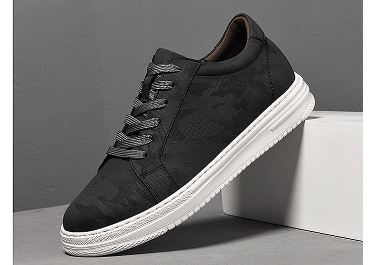 Mens Invisible Height Increasing Thick Soled Elevating Shoes Mens Casual White Trendy Athletic Sneakers