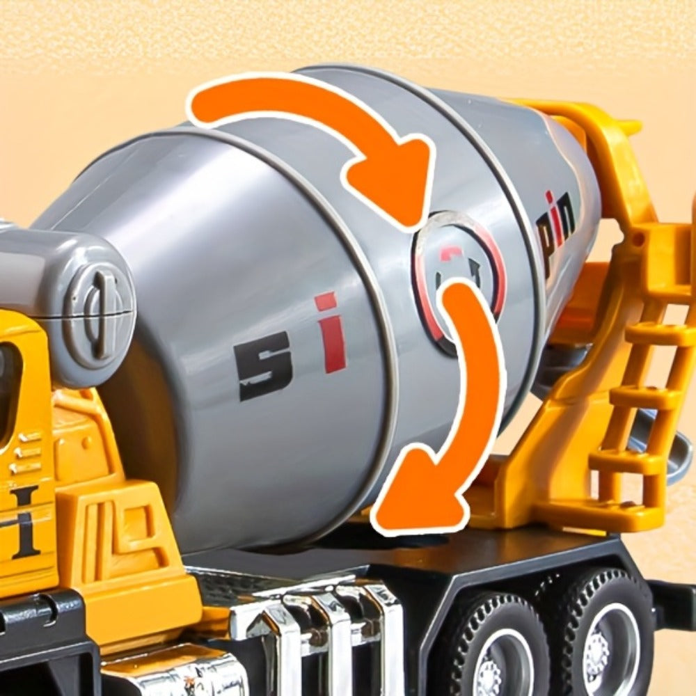 Die-Cast Construction Vehicle Toy Set, Mini Alloy Excavator, Dump Truck, Cement Mixer & Crane Trucks for Toddlers Boys Ages 3