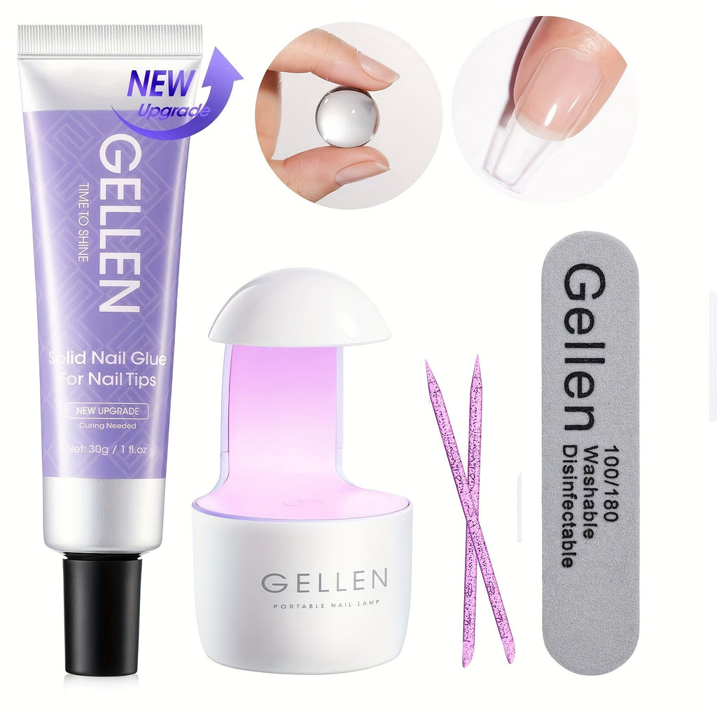 Solid Nail Glue Gel for Press On Nails 30g with UV Nail Lamp, Gel Nail Glue for Acrylic Nails, Gel Tips & 3D — image 12
