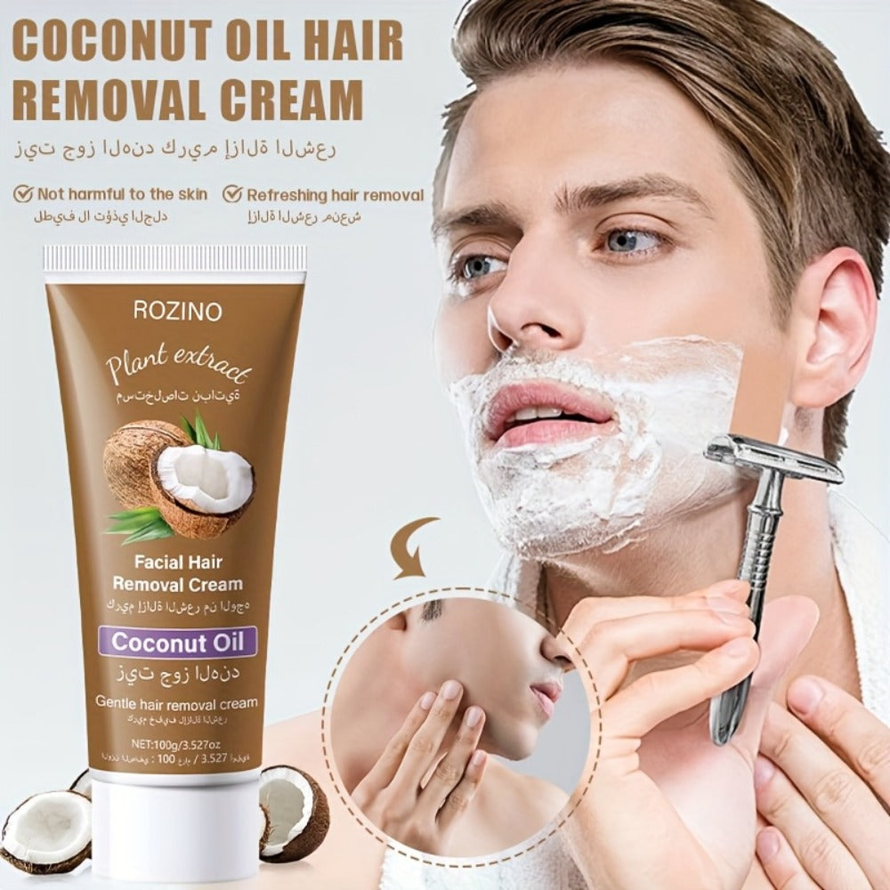 Hair Removal Cream ROZINO 100g Coconut Tube with Carton for Women’s External Body Grooming Routine — image 10