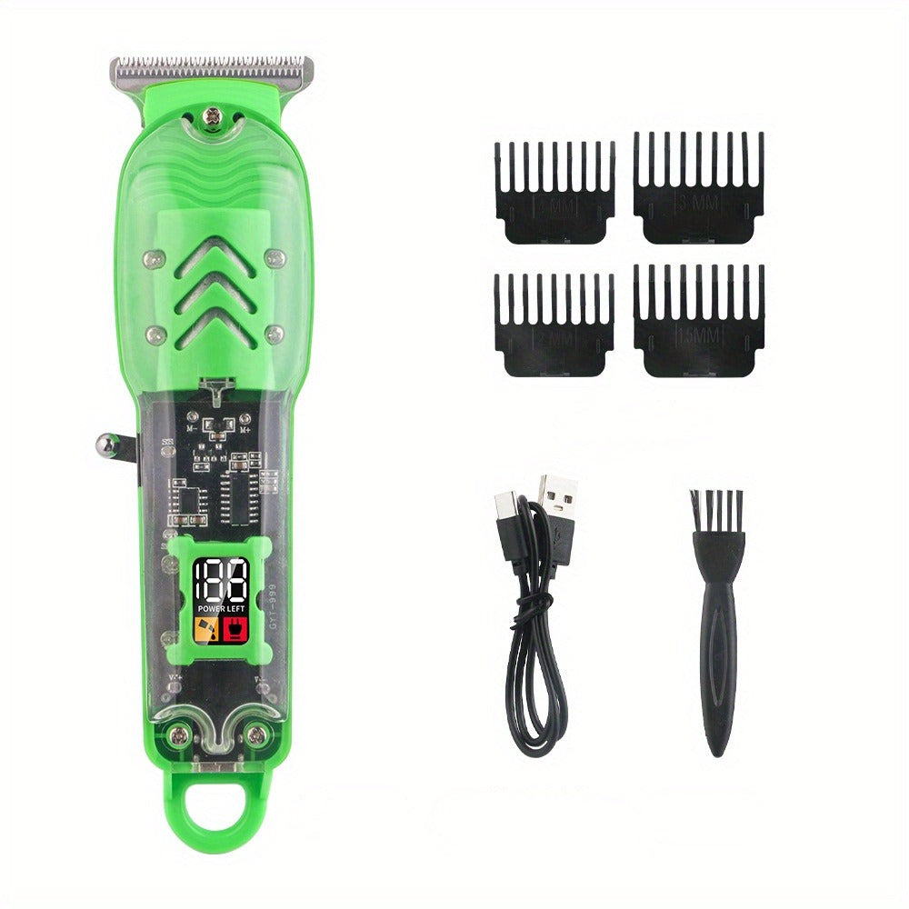 Hair Clipper Transparent-Shell Cordless Trimmer with LED Battery Display, USB Charging and Five Colors — image 6
