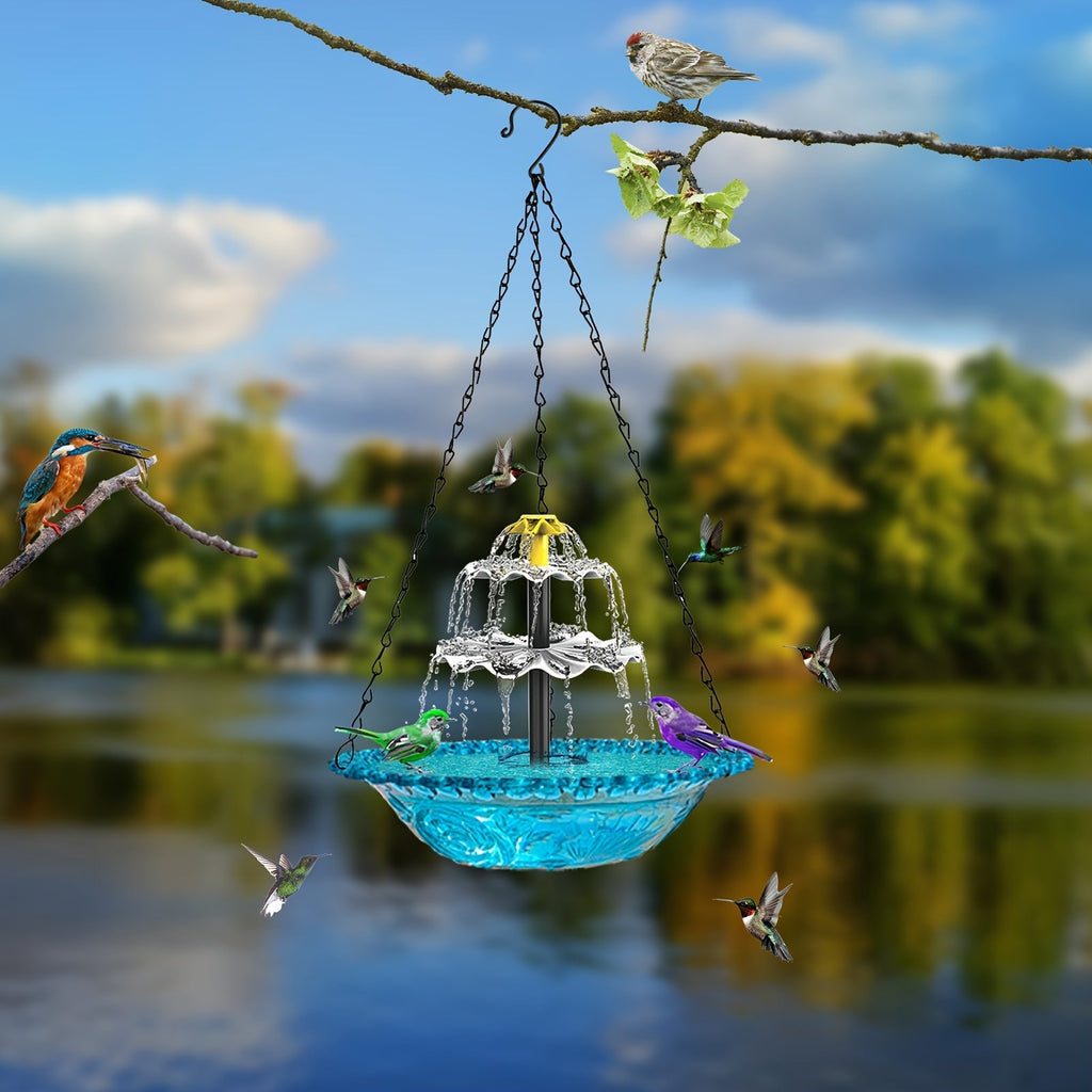 Solar Bird Bath Fountain 3-Tier with Pump for Garden, Patio and Yard Use, with the Listed Configuration — image 2