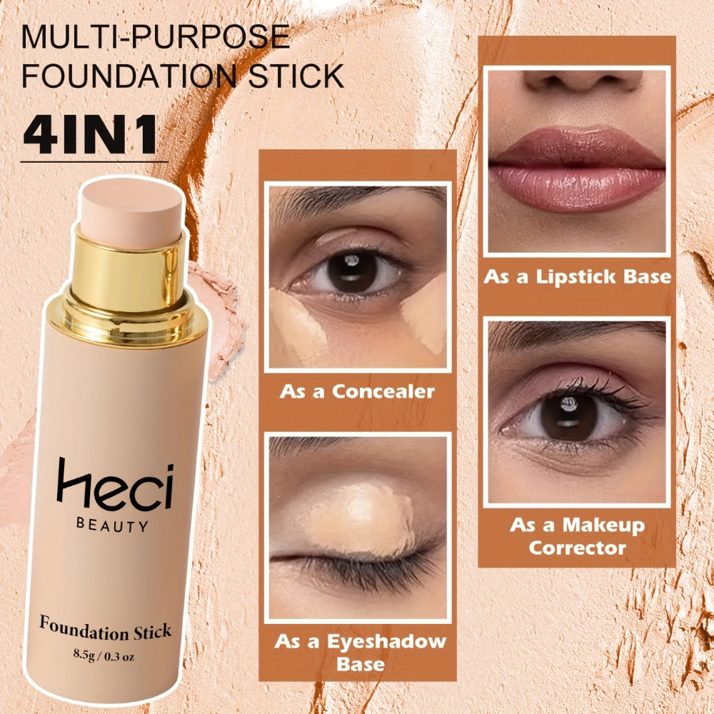 CC Cream Foundation Stick 2-Pack – Full Coverage Concealer, Waterproof Long-Lasting Natural Matte Finish, Lightweight Moistur