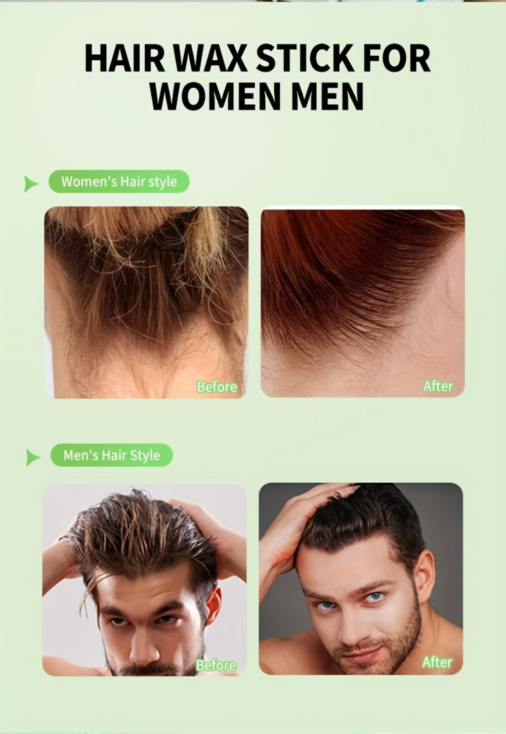 Hair Wax Stick 5 Pack Flyaway Control Edge Control with Jojoba Oil for Home, Travel and Salon Hair Styling — image 14
