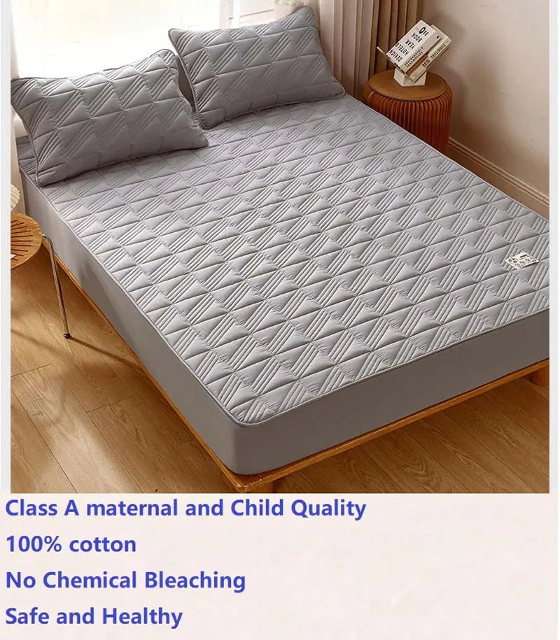 Pure Cotton Bed Sheet Single Piece Thickened Quilted Anti-mite Mattress Protector