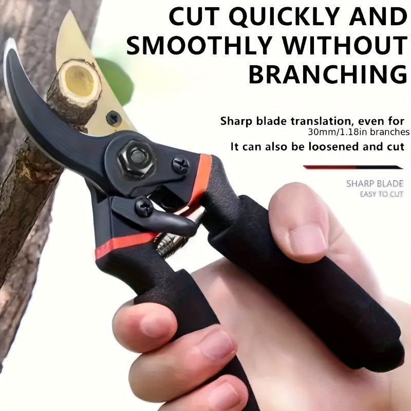 Hand Pruning Shears Set with Black-and-Orange Handles, Replacement Spring and 21cm Pictured Length — image 3