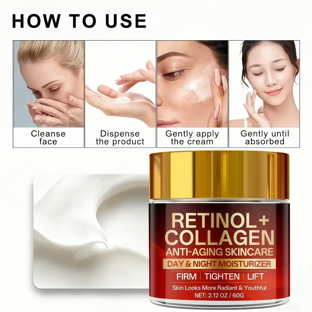 Two-Jar Day and Night Face Moisturizer Set with Retinol + Collagen Package Label and 60 g Jars — image 7
