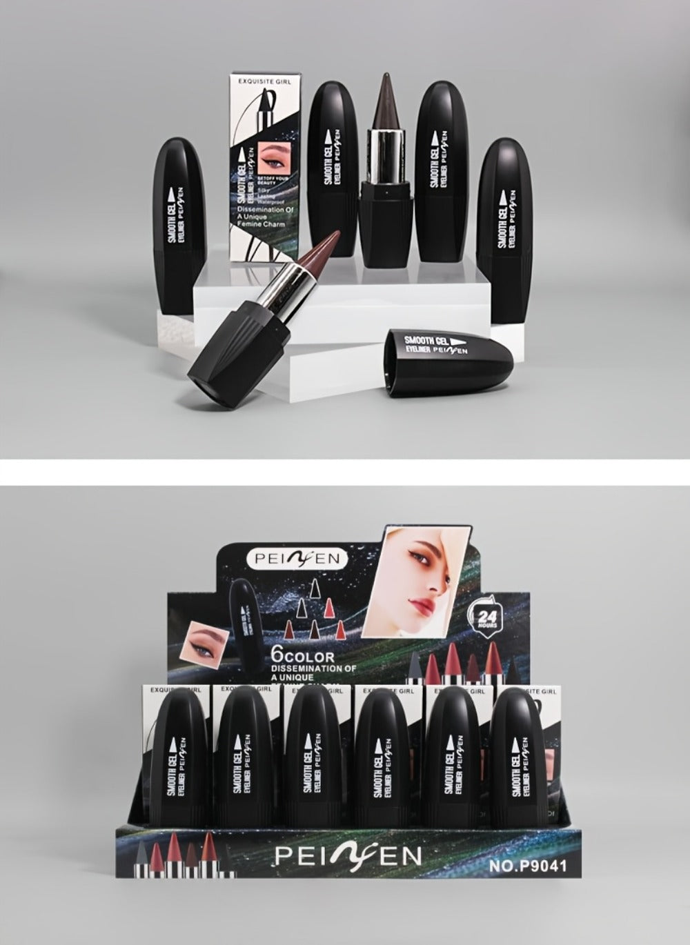 Six-Color Twist-Up Cream Liner Set for Makeup in Brown, Black and Red-Brown Shades with 3g Sticks — image 22