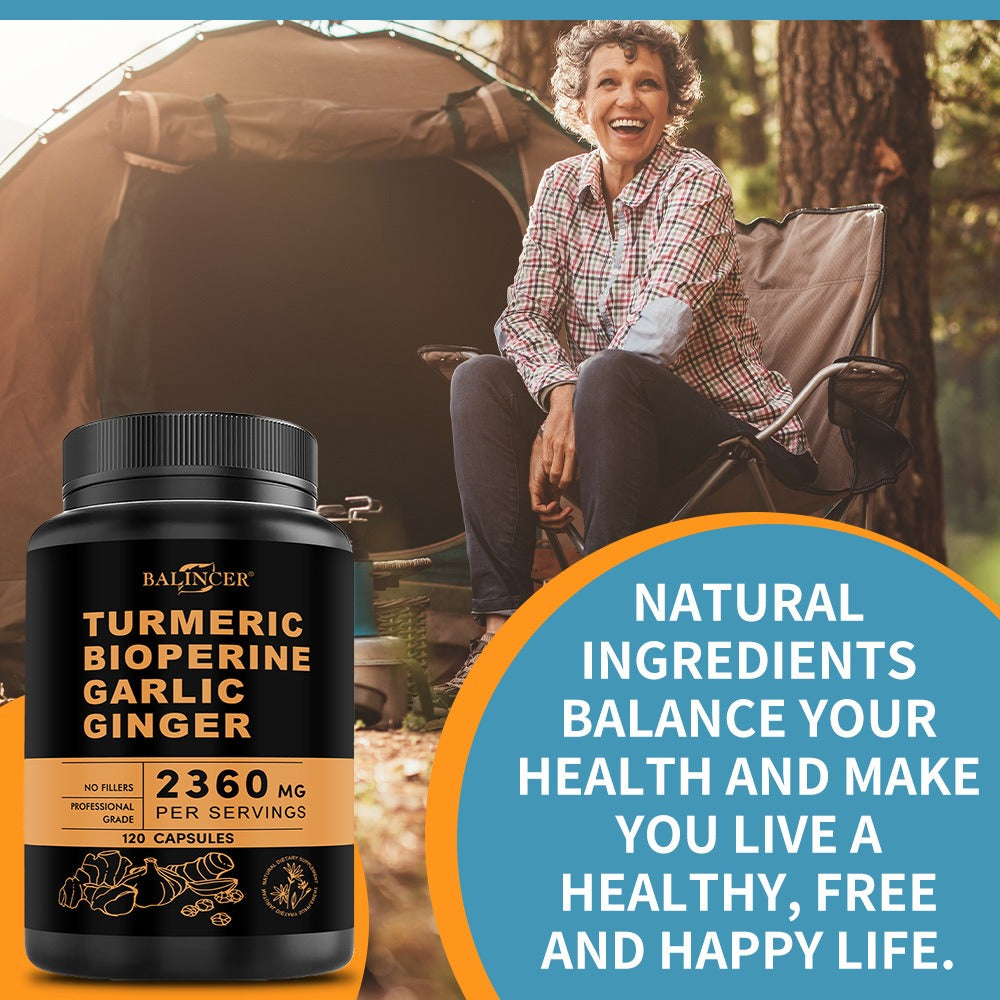 Herbal Supplement with BALINCER Label, Turmeric Bioperine Garlic Ginger 2360mg per Serving, 120 Capsules — image 6