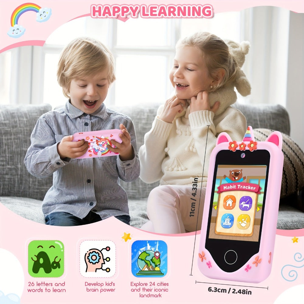 Unicorn Toy Phone in Pink or Purple with Dual Cameras, Touchscreen Interface and 32GB SD Card Label — image 5