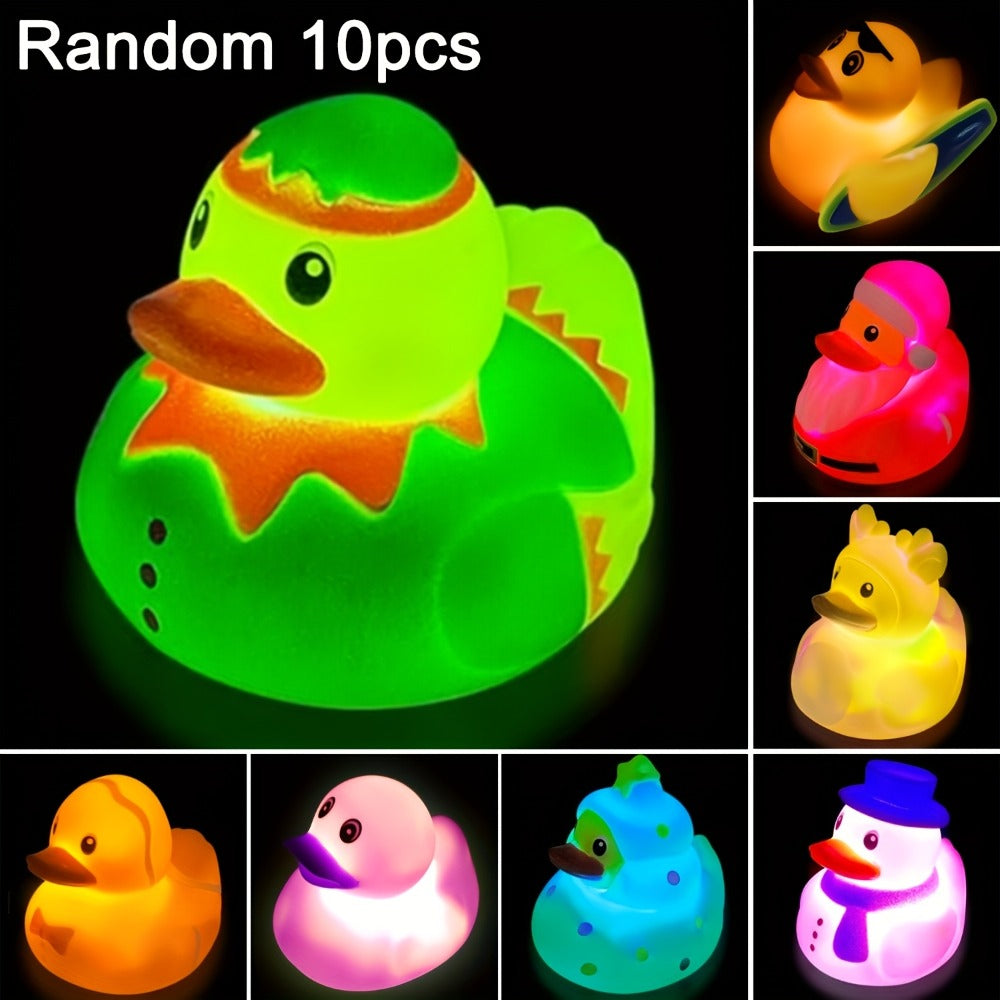 Light Up Duck Bath Toys for Toddlers, Color-Changing Floating Rubber Ducks, Sensory Water Bath Time Toys for Boys & Girls — i