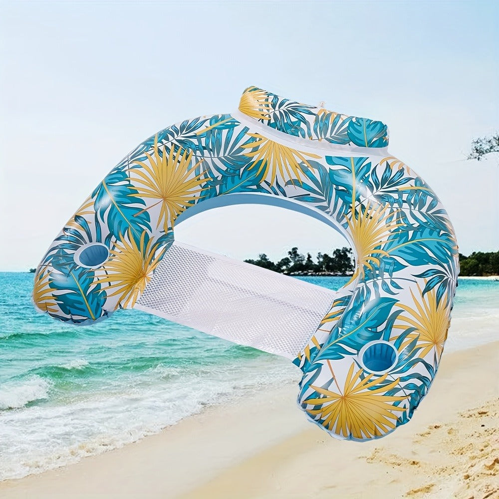 Pool Float, Striped Inflatable for Adults Heavy-Duty PVC Raft Lounge Chair, Leak-Proof Design for Lake River Ocean Beach — im