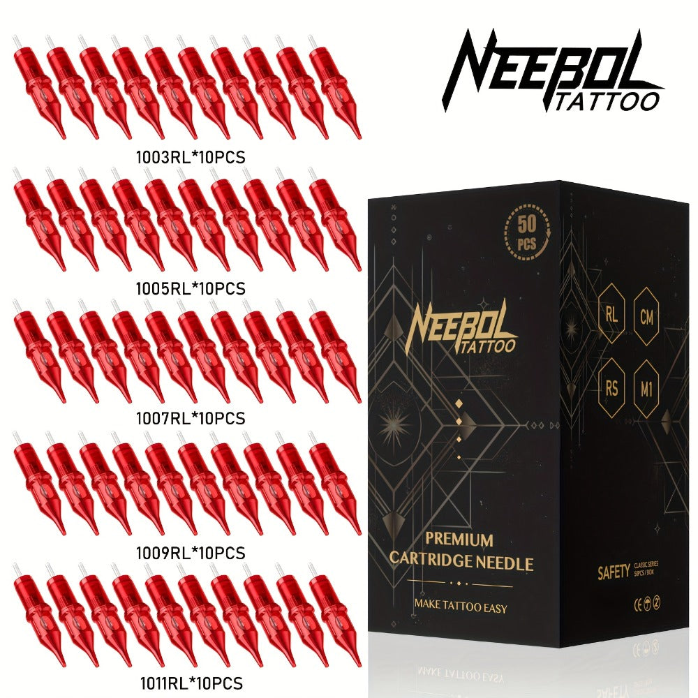 Tattoo Cartridge Needles with Neebol Label, 20 or 50-Piece #10 #12 Round Liner and RM Choices — image 7