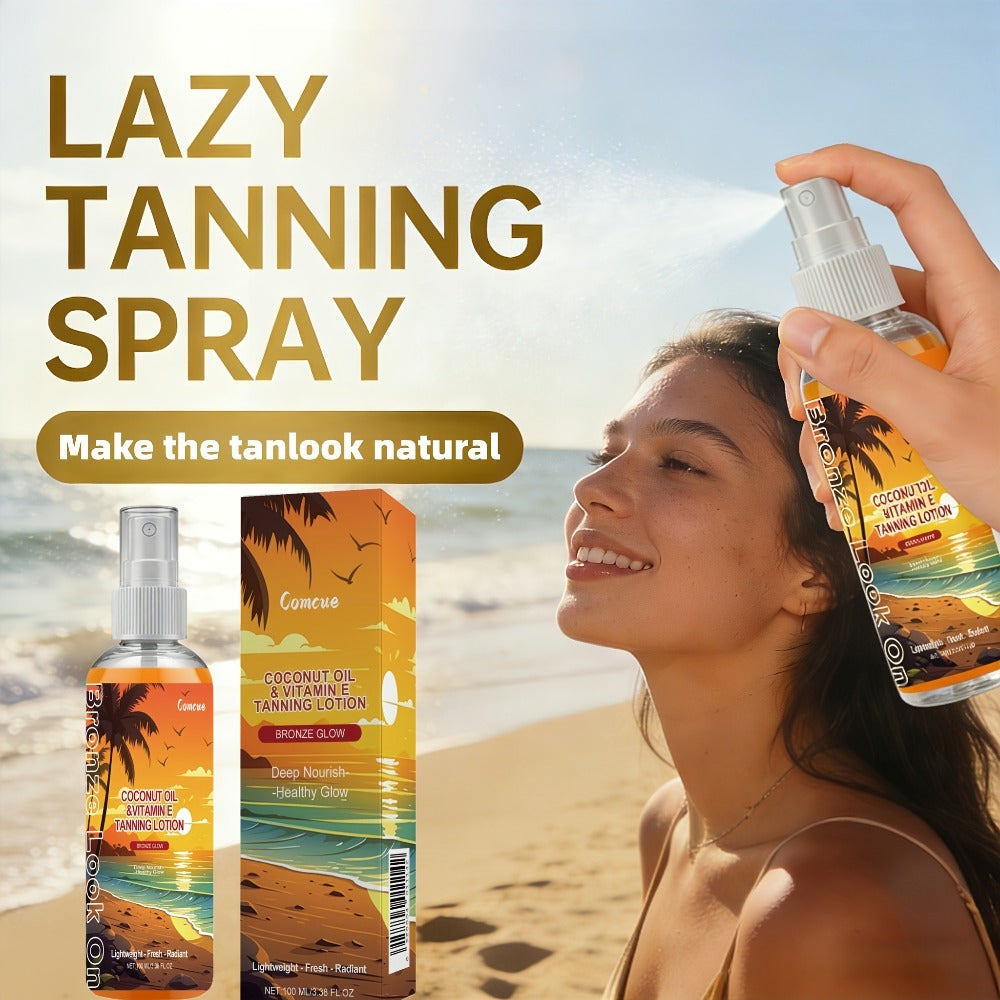 Self Tanning Spray with Coconut Oil 100ml Sunless Tanner for Natural Bronze Glow – Sun-Kissed Complexion Indoor Self Tan Hydr