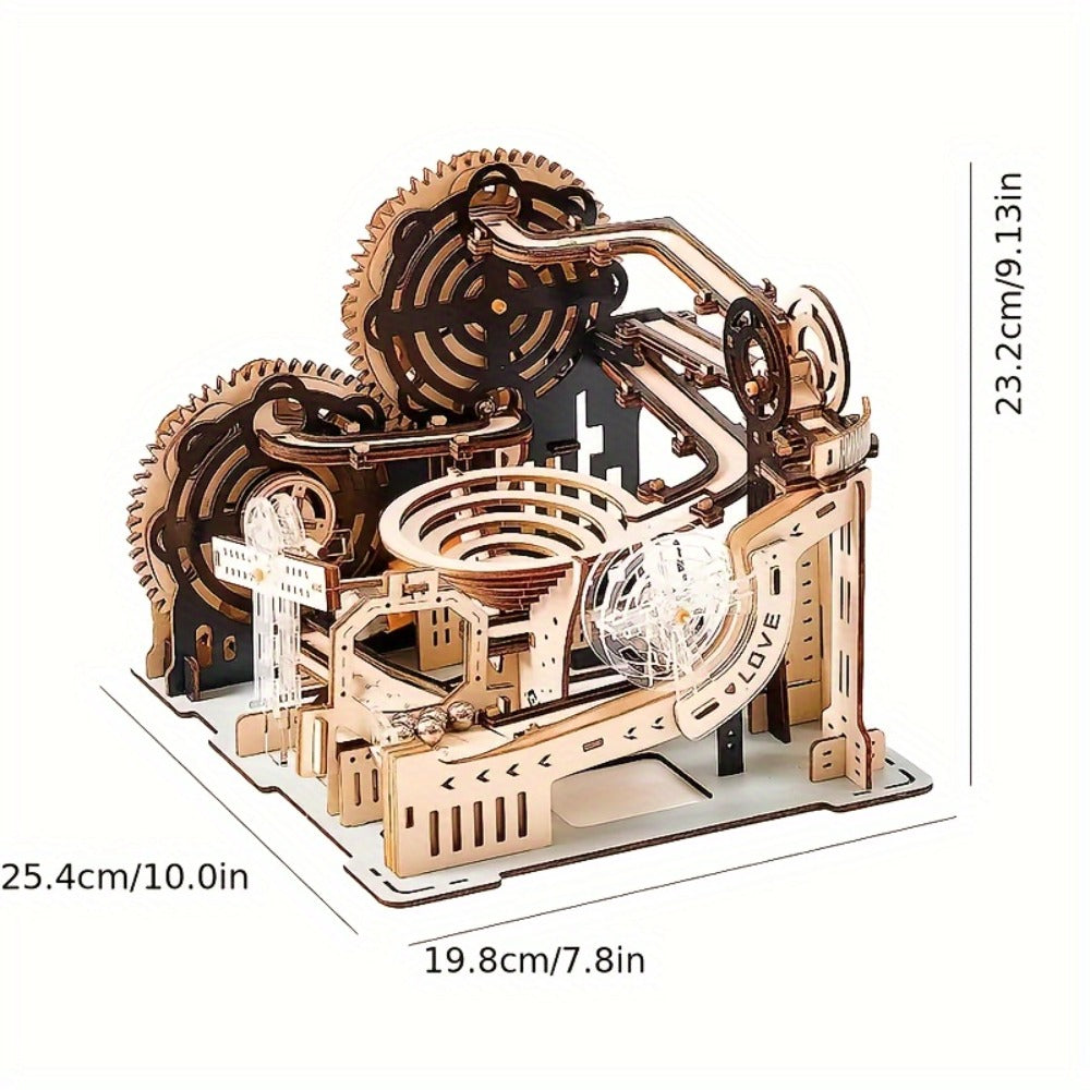 Marble Run Kit Electric 3D Wooden DIY Model Building Set, Brain Teaser STEM Puzzle Toy for Teens & Adults — image 4
