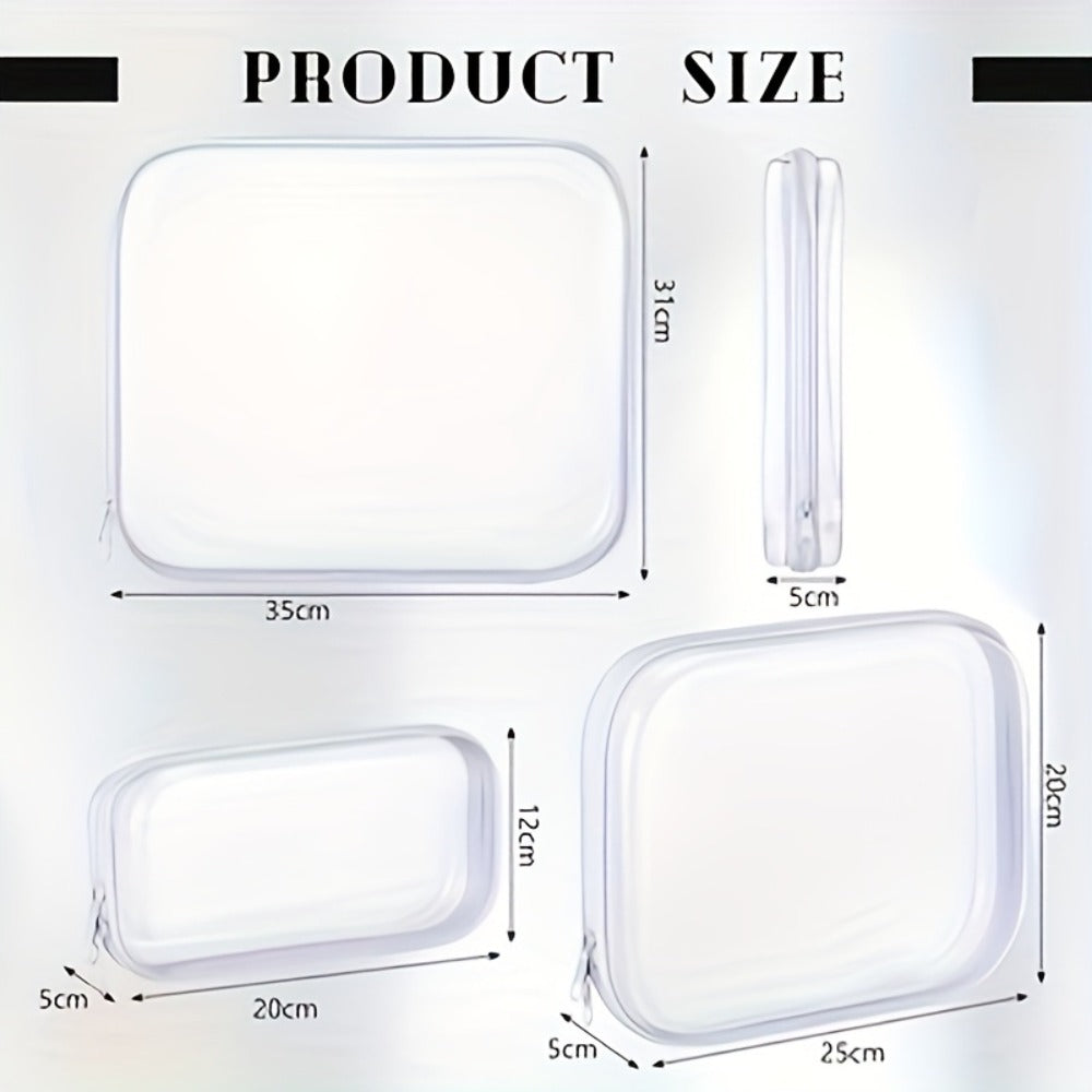 Six-Piece Clear Hard-Shell Organizer Set with Two Small, Two Medium and Two Large Zippered Cases — image 4