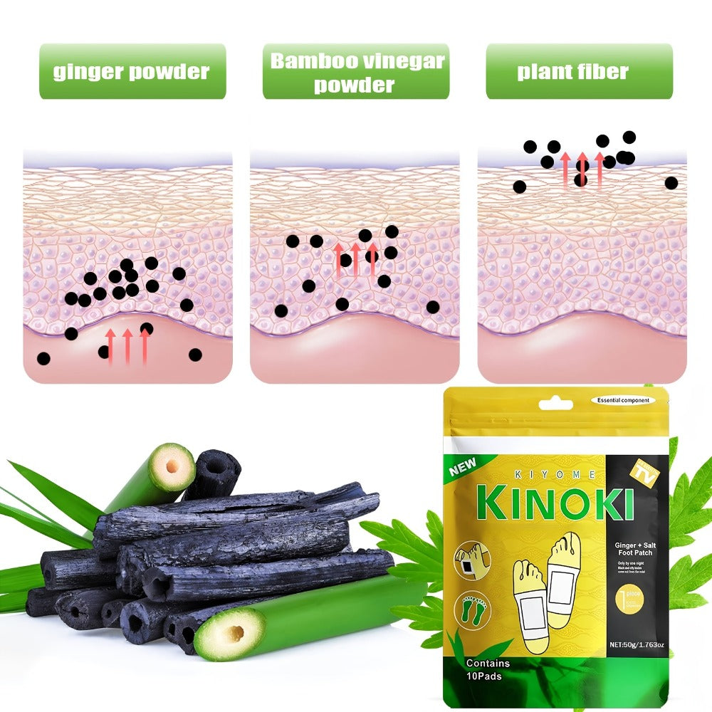 Foot Detox Patches Bamboo Vinegar & Ginger 60 & 160 Pcs – Deep Cleansing Natural Plant Ingredients Alcohol-Free Overnight Moi