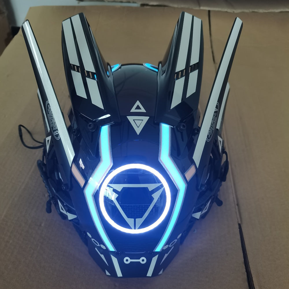 LED Mechanical Costume Mask with 10.23-Inch Height and Yellow, Green, White, Red or Blue Light Options — image 8