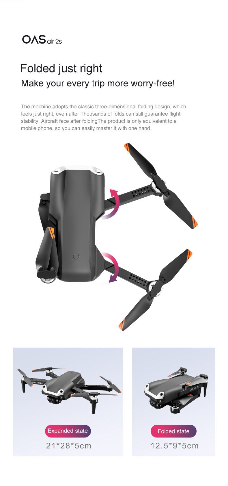 UAV Folding Four Axis 4K High Definition Dual Camera Aerial Model