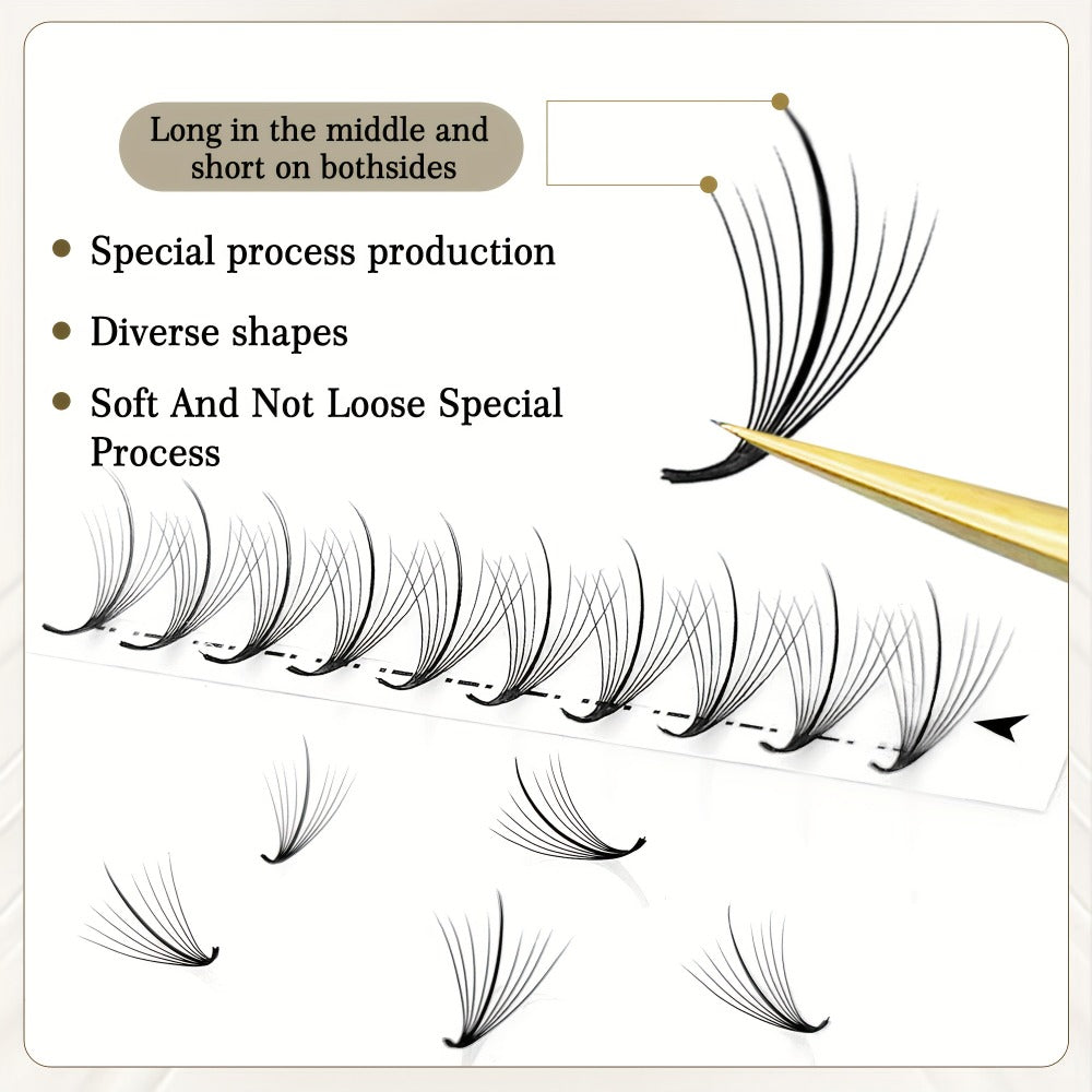120-Fan Tray Premade Volume Lash Extensions 5D 7D 9D Wispy Faux Mink Eyelash Extensions C D Curl Mix 8-15mm — image 4