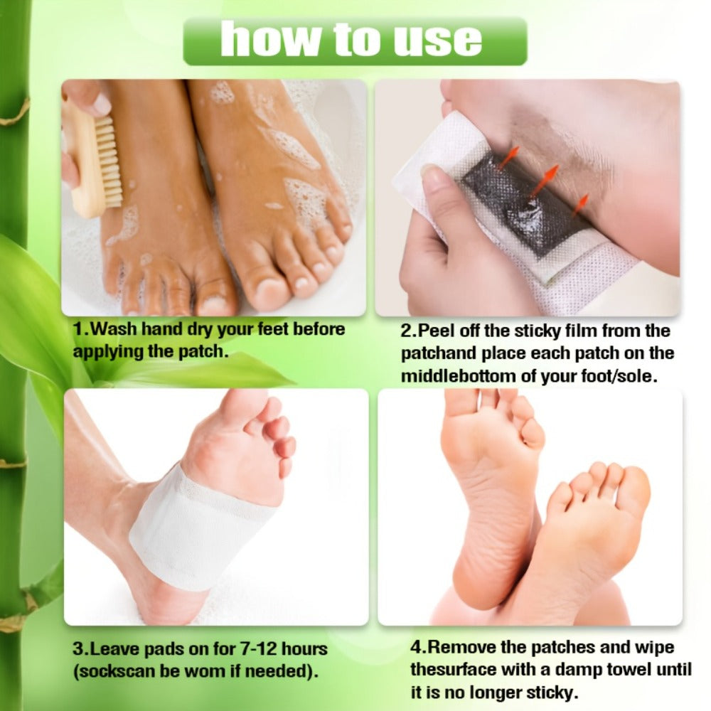 Foot Detox Pads Value Set 50pcs & 150pcs – Bamboo Vinegar & Ginger Deep Cleansing Overnight Patches, Alcohol-Free Natural Pla