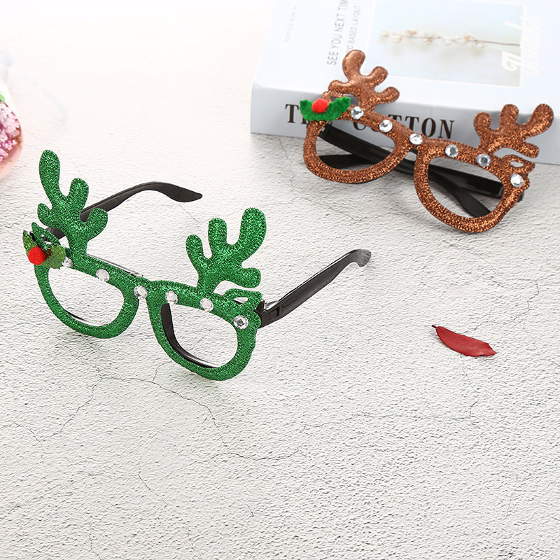 Luminous Christmas novelty glasses | glitter antlers and festive styles