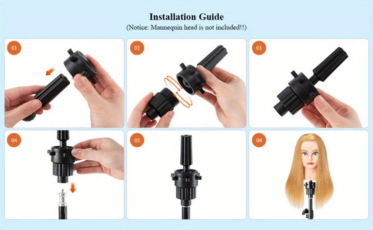 Adjustable Wig Stand Tripod 360 Rotation Aluminum Alloy Height Adjustable to 50 Inch Foldable Portable Mannequin Head Stand f