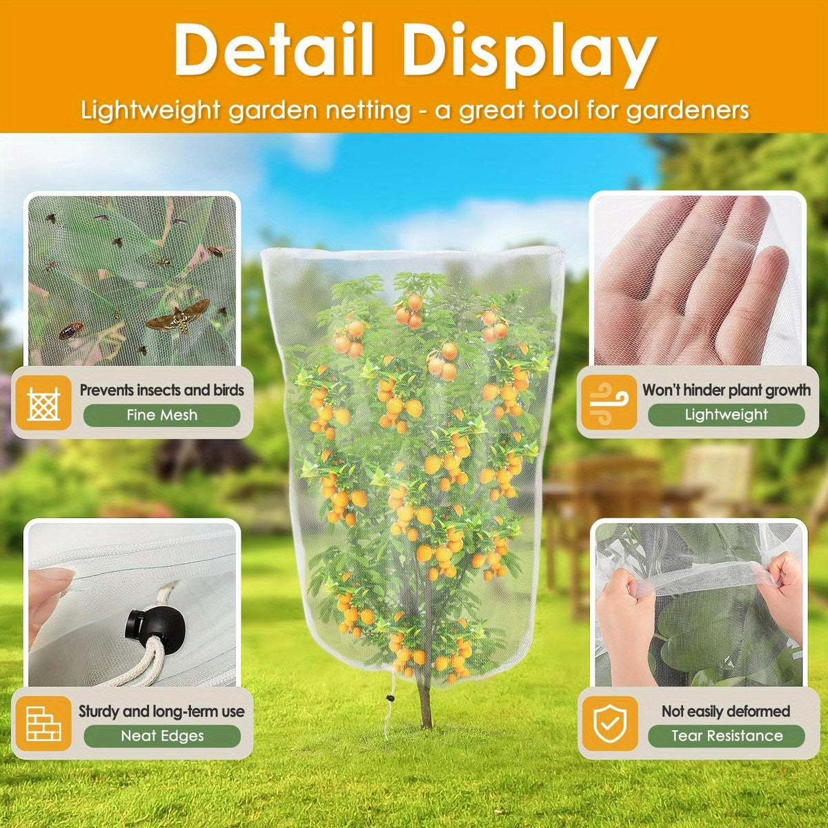 Garden Netting | Plant Protection Bags Drawstring Insect Bird Barrier — image 9