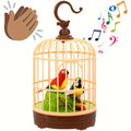 Mini Voice-Activated Birdcage Toy, Chirping & Wing-Fluttering Parrot, Interactive Sound-Responsive Animal Toy — image 1