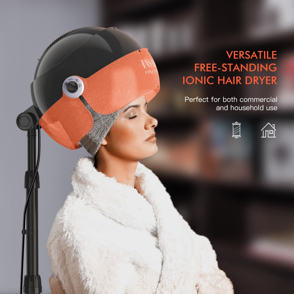 Hooded Hair Dryer 1875W Ionic Standing Bonnet Dryer on Wheels, 3 Heat Settings, Height Adjustable 30-55" — image 12