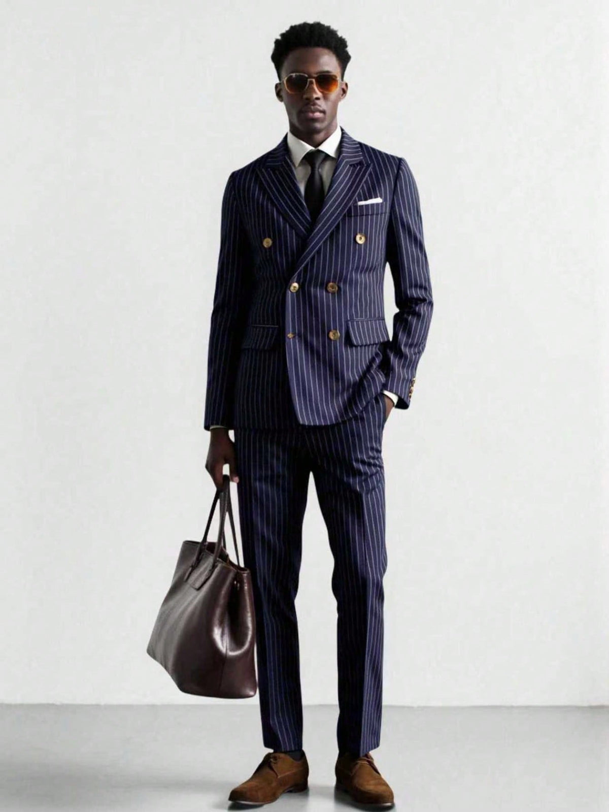 Mens Striped Business Suit Set