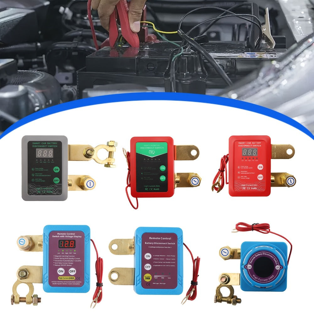 Remote Battery Disconnect Switch 240A 12V/24V – Wireless Kill Switch with Digital Display & Auto Power Shut-Off for Car, Truc
