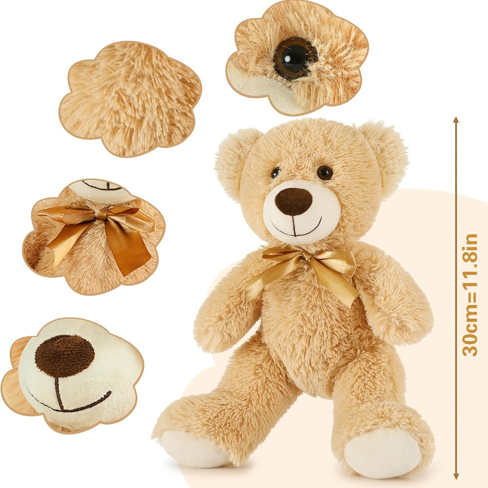 Stuffed Animal Mini Teddy Bear Set of Eight in Khaki Beige for Party Favors, Gift Bags and Events — image 2