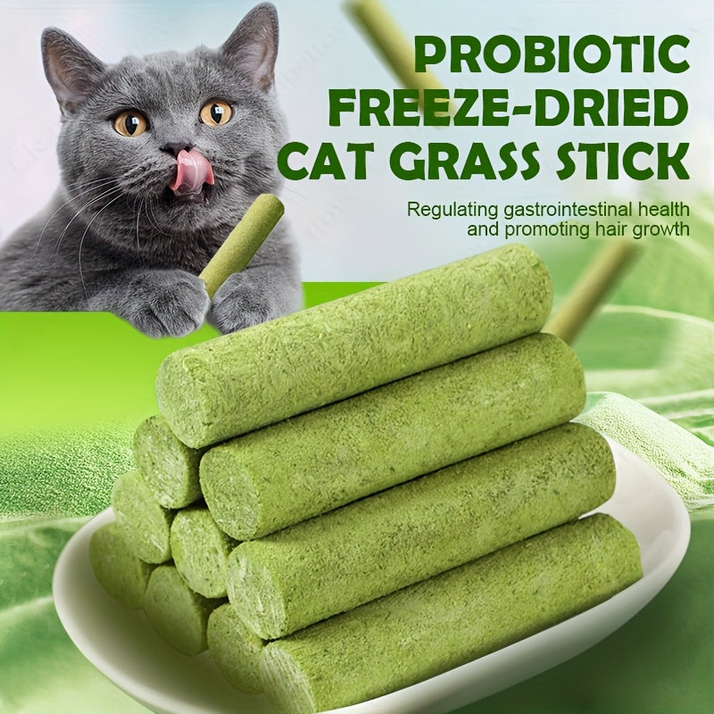 Green Cat-Grass Treat Sticks in 15-Piece or 3 x 5-Piece Checkout Packs for Adult Cats Pictured — image 1