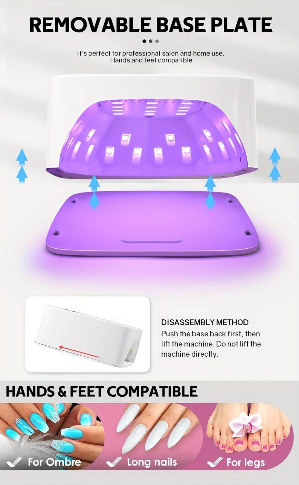 Rechargeable Wireless Nail Lamp 30 LED Beads 365+405nm UV Gel Curing Light 3 Timer Settings Infrared Sensor Portable Nail Dry