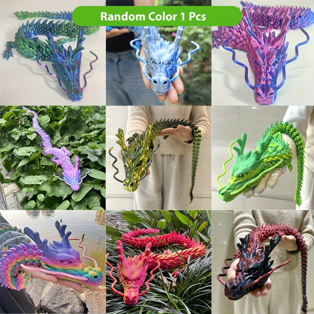 Crystal Dragon Fidget Toy 3D Printed Articulated Figure, Large Poseable Flexible Joints Fantasy Dragon — image 3