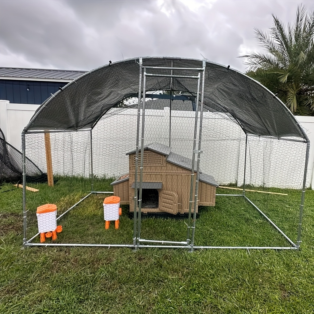 Walk-In Metal Poultry Enclosure in Six Size Options with Mesh Walls, Door and Partial Roof Cover — image 18