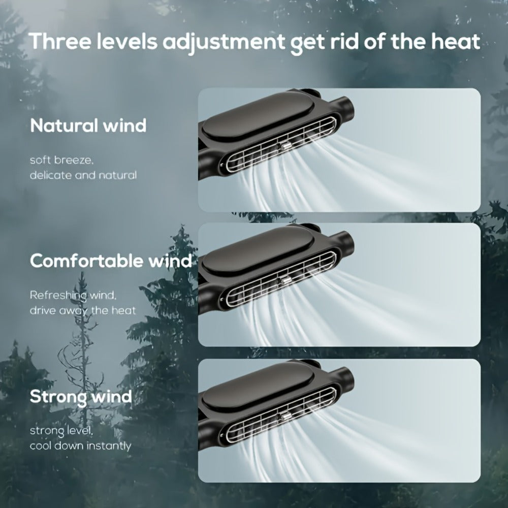 Bladeless Car USB Fan – 3-Speed Silent Cooling, Fits All Vehicles, Car Seat Fan with USB Charging Cable, Black & White — imag