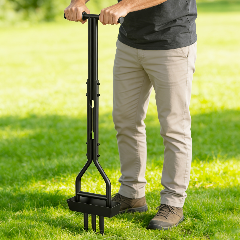 Step Spike Aerator 38" Three-Hole Core Aeration Tool for Lawn Care — image 3