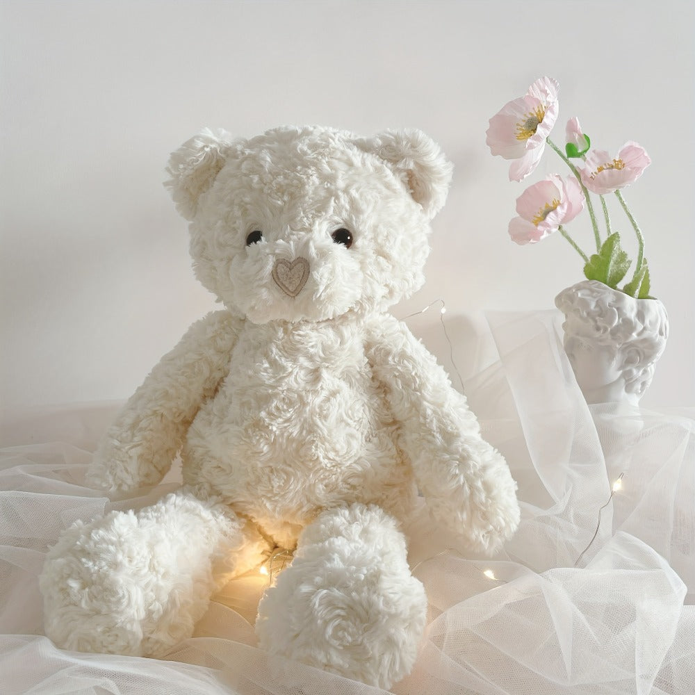 Stuffed Animal White Teddy Bear with Loving Heart Detail, Kawaii Theme and One product details Style — image 5