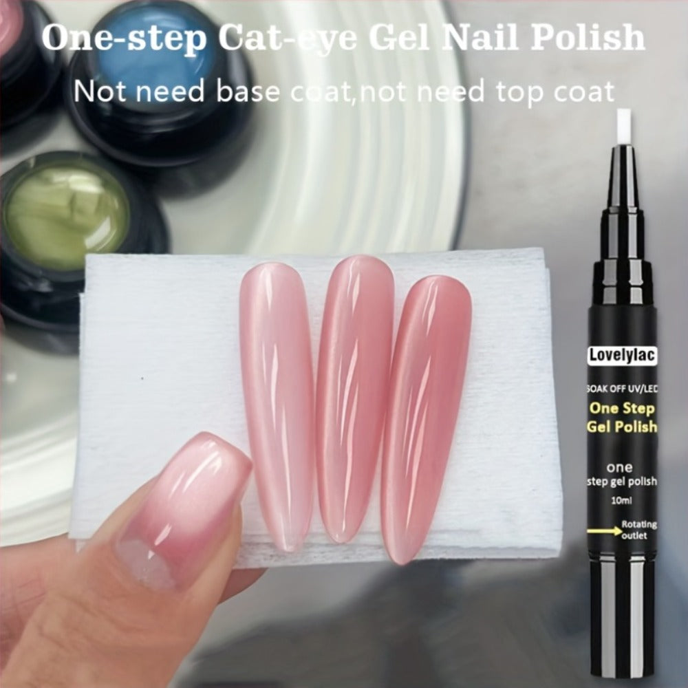 Magnetic Cat Eye Gel Nail Polish Pen 3-in-1 All-in-One Base Coat Color Top Coat – Ultra-Bright High-Saturation Polygel — imag