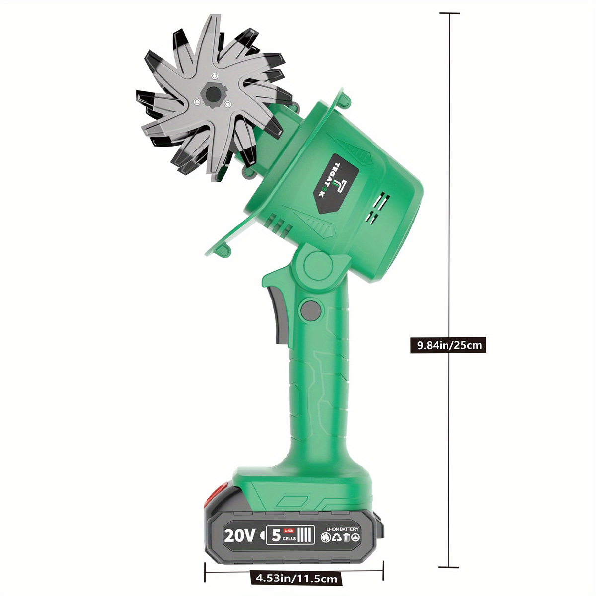 Cordless Electric Tiller 20V Handheld - 9-Inch 235RPM Garden Cultivator with Handle, Metal Soil Tiller for Weeding — image 8