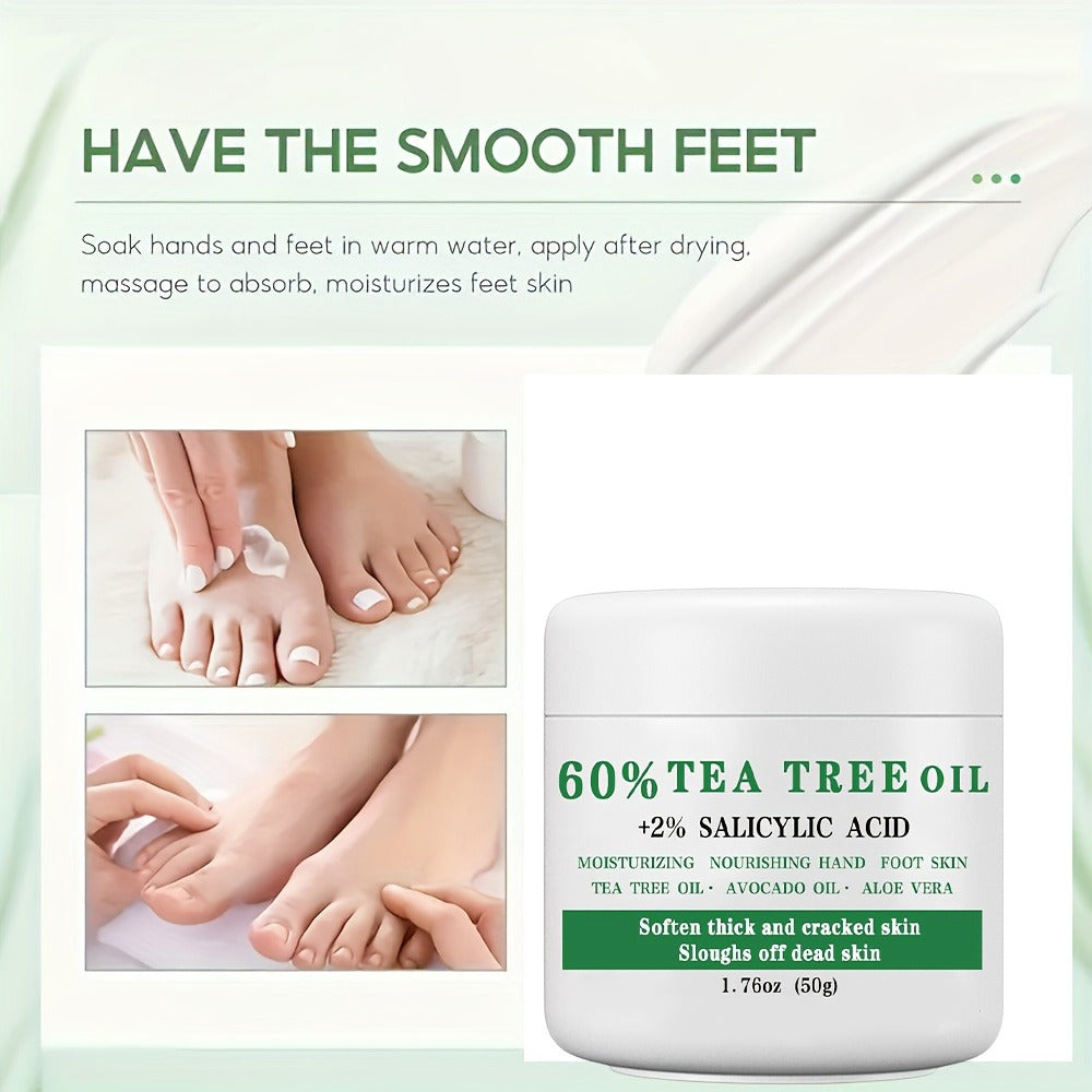Tea Tree Foot Cream 50g with Salicylic Acid, Aloe Vera and Mint for Dry Heel and Callus Care at Home — image 7