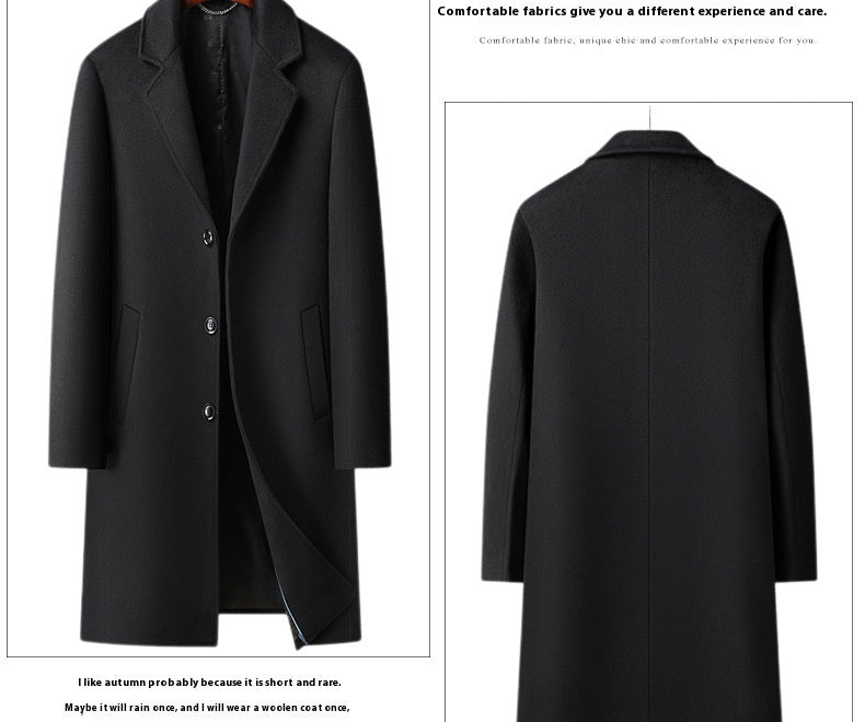 Men's Woolen Coat Business Casual Long