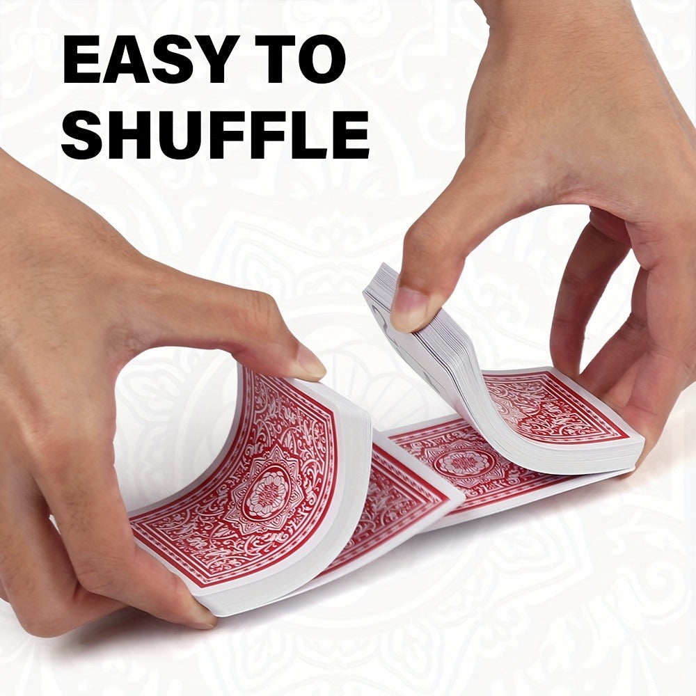 Twelve-Deck Jumbo Index Playing Card Set with Six Black and Six Red Poker-Size Decks for Table Games — image 2