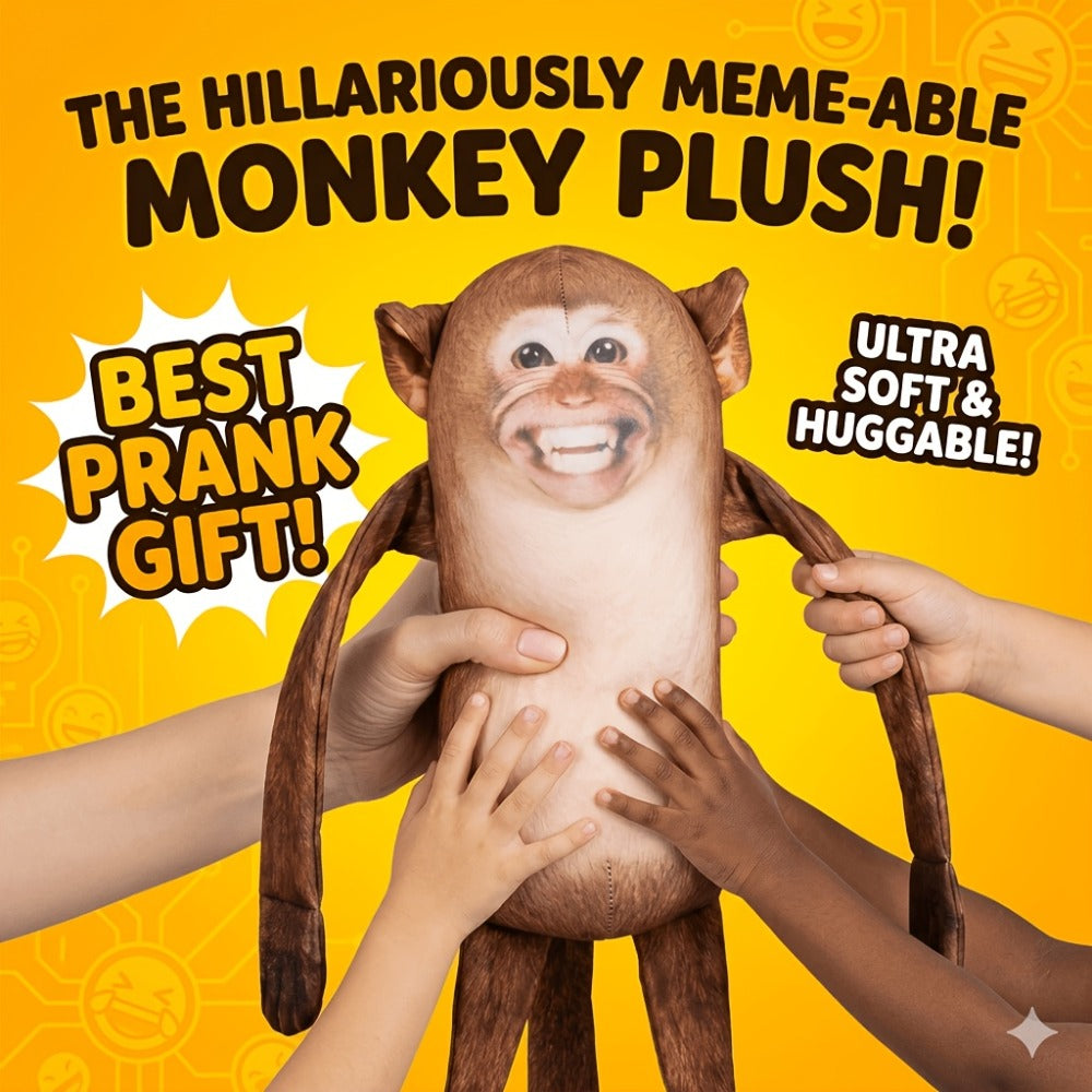 Magnetic Monkey Plush Toy 9.8 Inch, Funny Hanging Fridge Magnet Stuffed Animal Mischief Monkey for Office Home Kitchen Locker