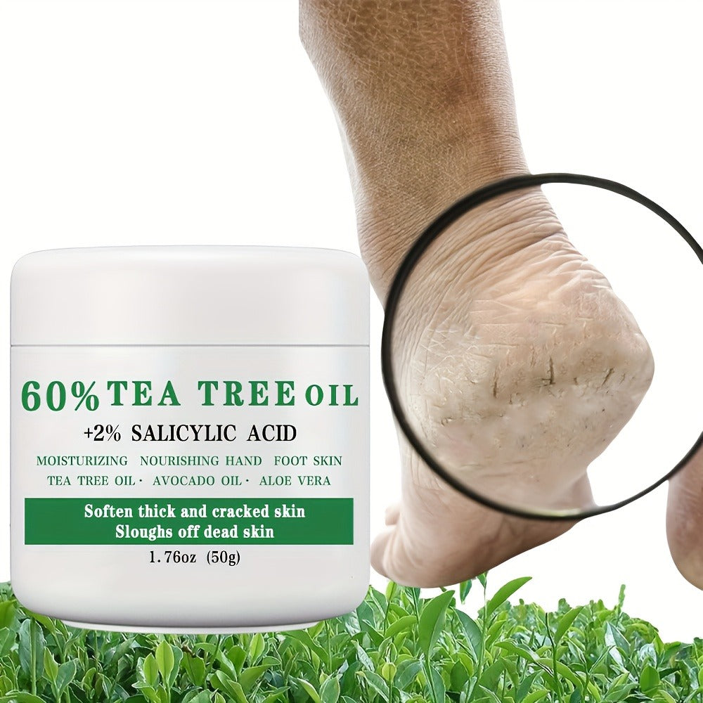 Tea Tree Foot Cream 50g with Salicylic Acid, Aloe Vera and Mint for Dry Heel and Callus Care at Home — image 1