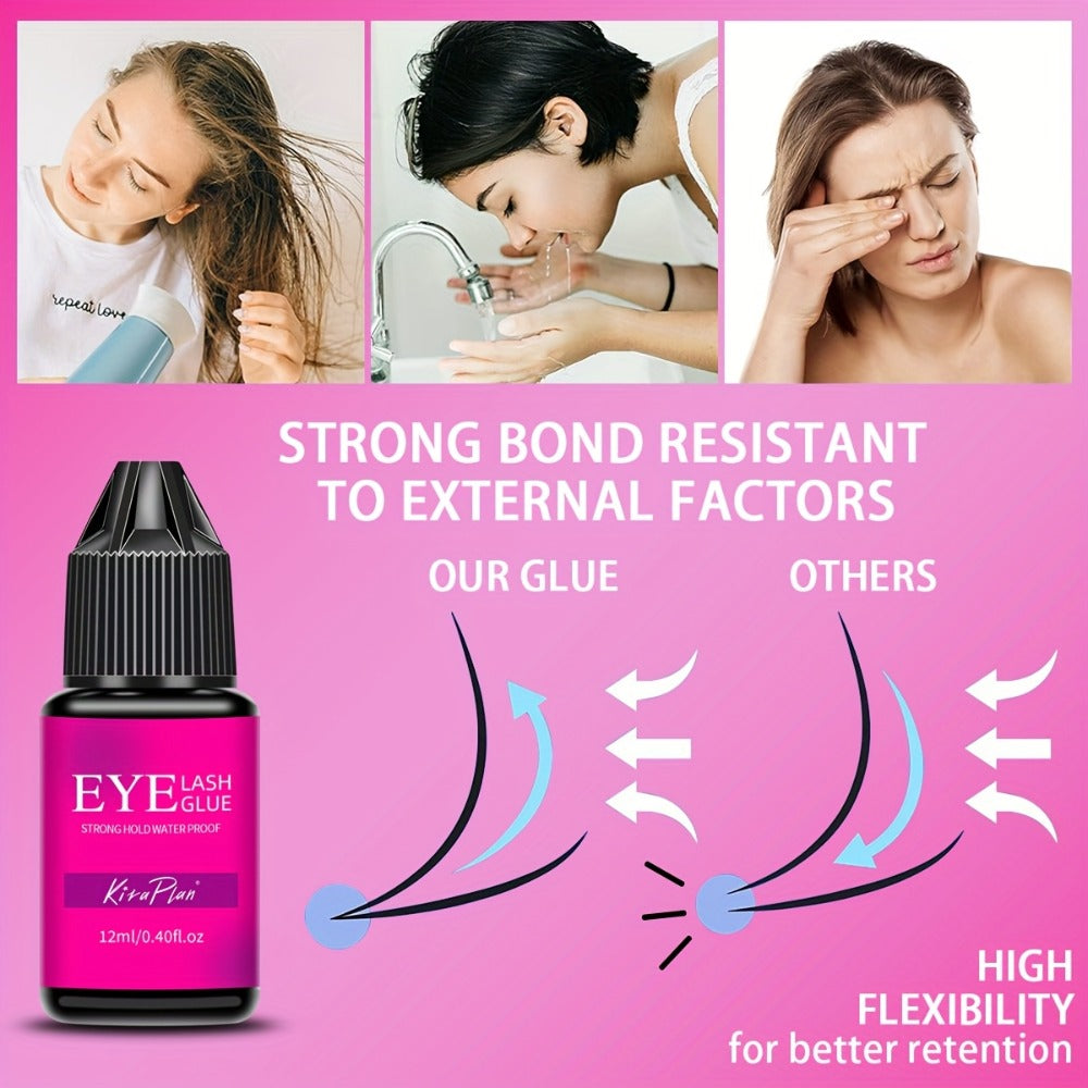 2-Pack Lash Extension Glue, Ultra Fast Dry 0.5, 1s, 6, 7 Week Retention, Black Eyelash Adhesive — image 10