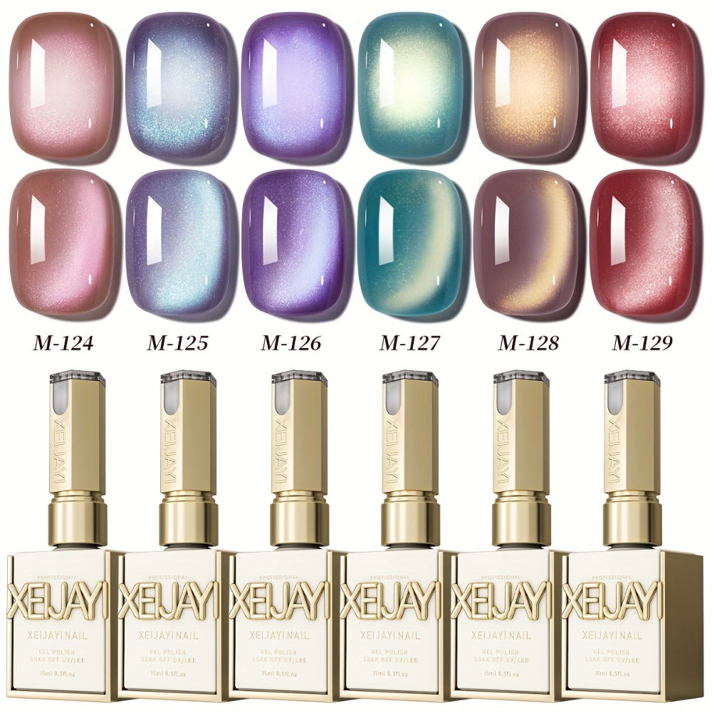 Gel Nail Polish 6-Color Magnetic Cat-Eye Sets in Aurora, Dopamine or Bubble-Summer Collections — image 3