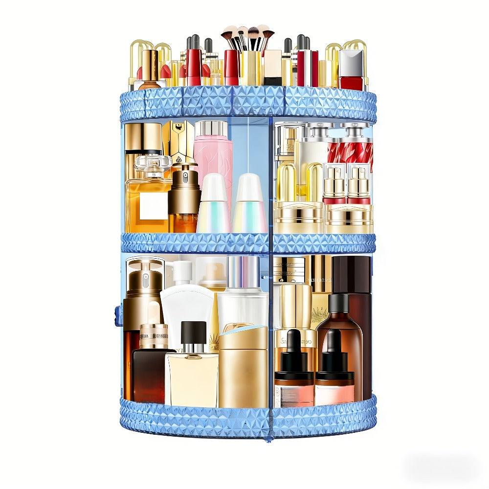 Rotating 360 Makeup Organizer Spinning Cosmetic Storage Display Rack 7 Adjustable Layers Large Capacity Skincare Holder for V